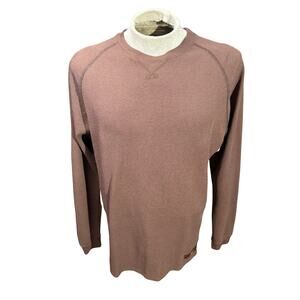 Mossy Oak Thermal Crewneck Shirt Brown Camo Elbow Patches Long Sleeve Men’s L